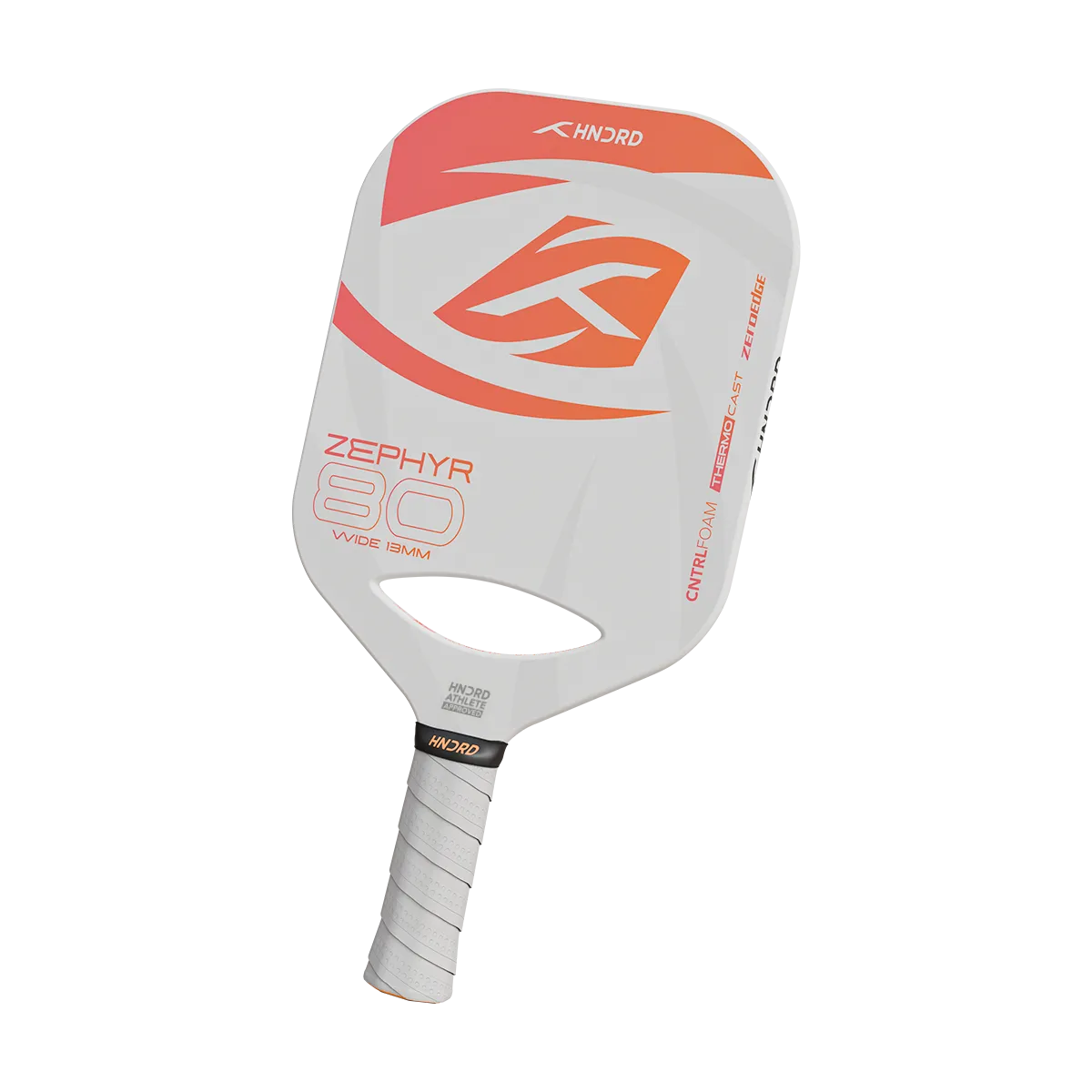 Hundred Zephyr 80 Pickleball-Schläger | Verlängert | 16 mm/13 mm Dicke | USA-zugelassen | Japanische Rohkarbonfaser | Leicht, schnelle Schwunggeschwindigkeit, maximale Kraft und Kontrolle | Weiß-Orang