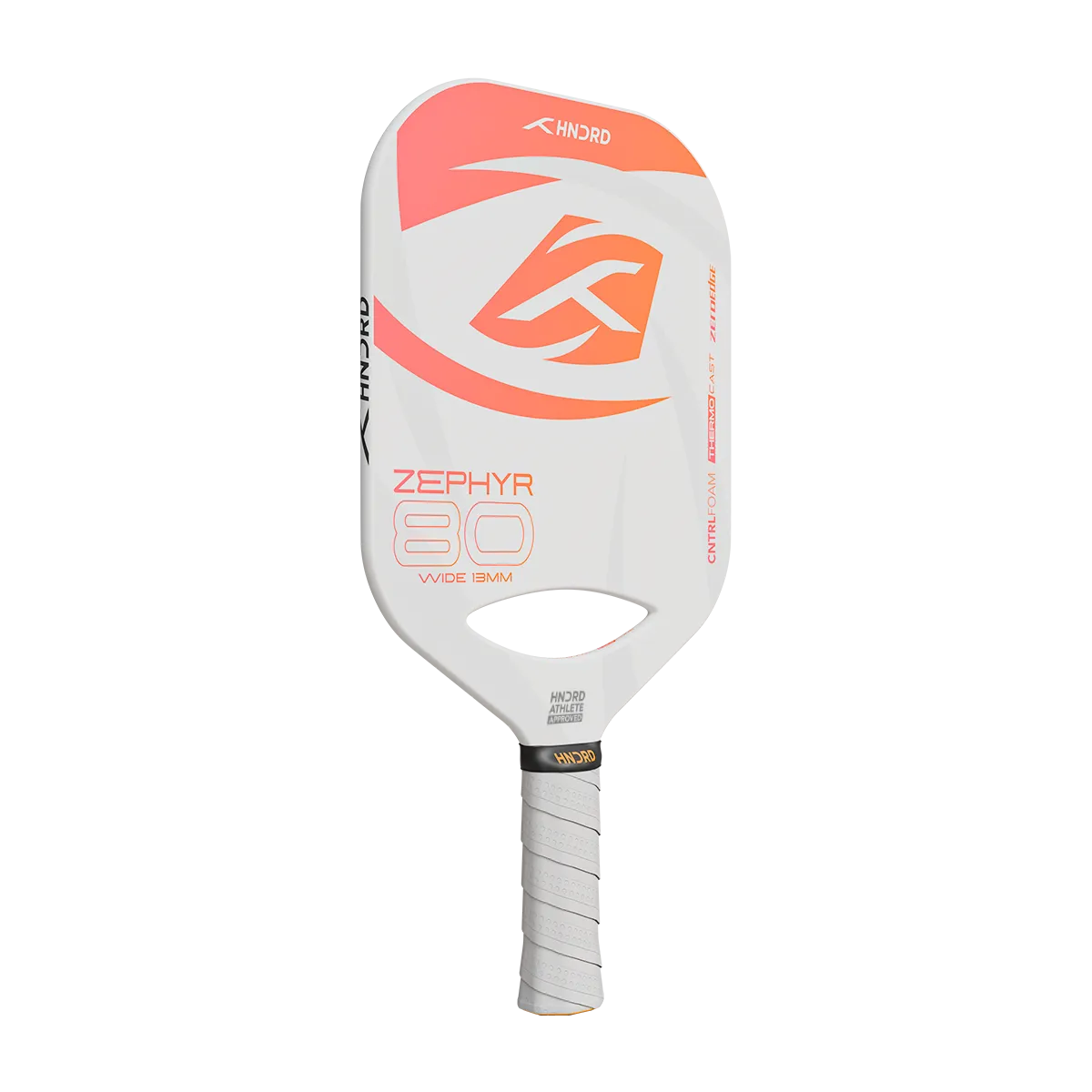 Hundred Zephyr 80 Pickleball-Schläger | Verlängert | 16 mm/13 mm Dicke | USA-zugelassen | Japanische Rohkarbonfaser | Leicht, schnelle Schwunggeschwindigkeit, maximale Kraft und Kontrolle | Weiß-Orang