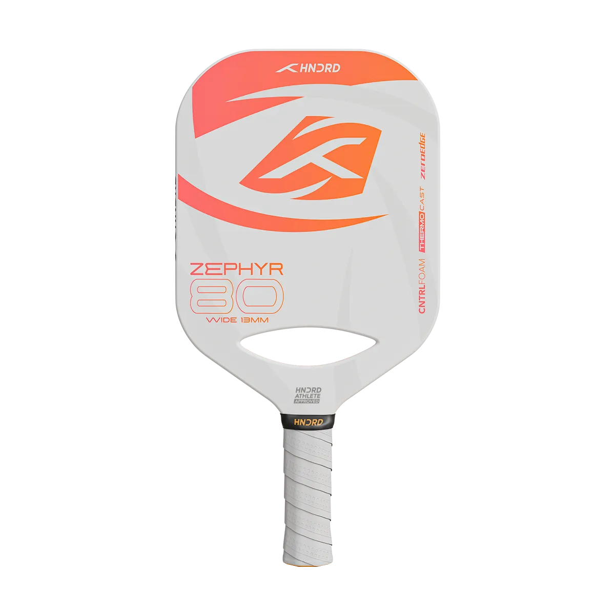 Hundred Zephyr 80 Pickleball-Schläger | Verlängert | 16 mm/13 mm Dicke | USA-zugelassen | Japanische Rohkarbonfaser | Leicht, schnelle Schwunggeschwindigkeit, maximale Kraft und Kontrolle | Weiß-Orang