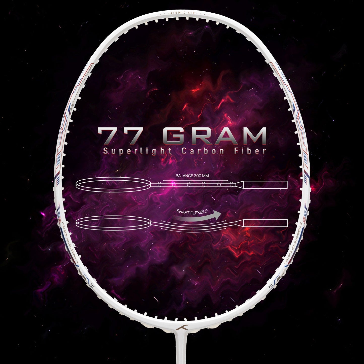 Hundred ATOMIC AIR 77 BadmintonschlÀger, schwarz/blau