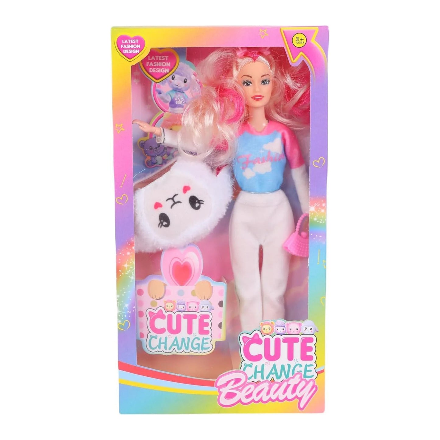 FUNFY Set mit 4 wunderschönen 11-Gelenk-Mädchenpuppen mit bezaubernder Tierkopfmaske | Mehrfarbig | Kunststoff | 11,5 Zoll großer Vollkörper | Für mehr Abwechslung und Charme in der Puppensammlung | für Mädchen