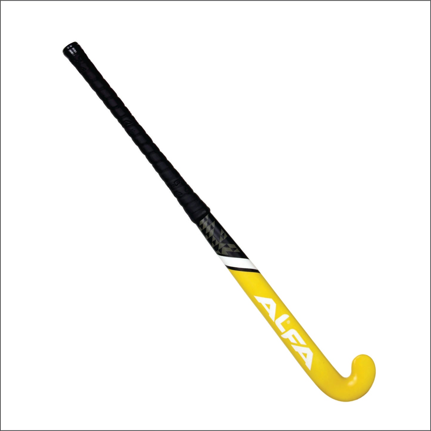 ALFA Composite Hockey Set SCH-6014-YELLOW | Komplettset mit Composite-Schläger, Schienbeinschonern, Mundschutz, Ball und Tasche | All-in-One-Feldhockeyset | Ideal für Anfänger und fortgeschrittene Spieler