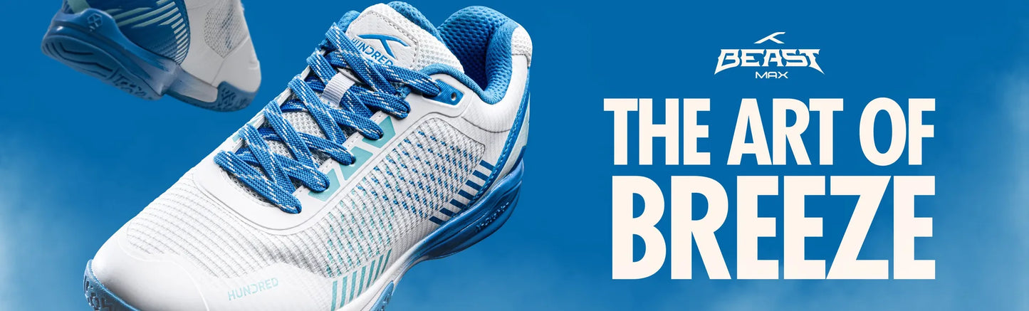 Hundred BEAST MAX Badminton Shoe (White/Blue)