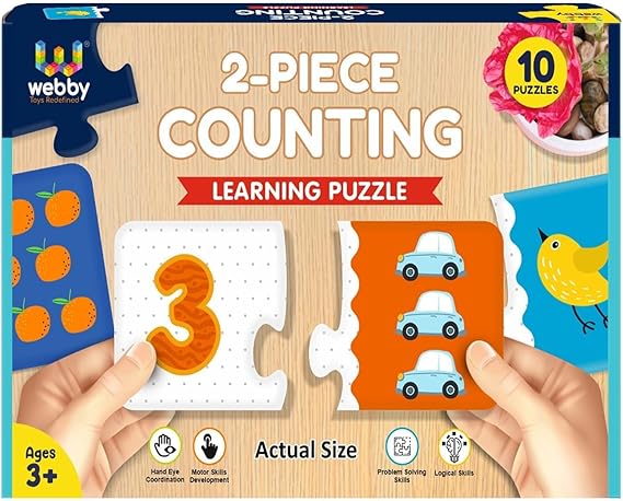 Webby Learning Pack Puzzle Lernspielzeug für Kinder Fördert die Gehirnfunktion, Konzentration und motorischen Fähigkeiten 10 bunte Puzzles – interaktives Lernen