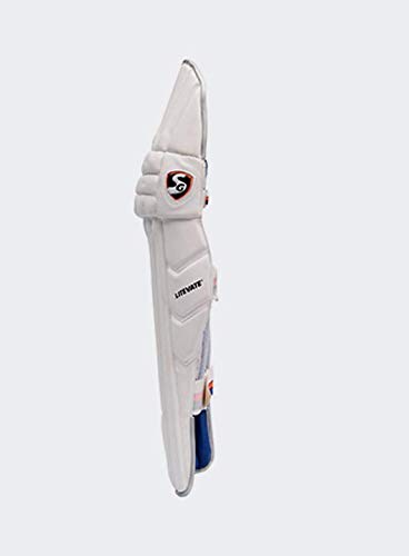 SG Litevate Batting Leg Guard für Männer & Jungen | Farbe: Weiß | Verschlusstyp: Haken und Schlaufen | Beinschutz für Cricket | Cricket-Sicherheitsausrüstung | Cricket-Pads | Batting Leg Armor