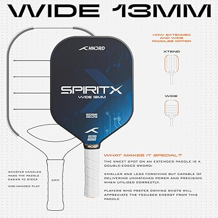 Hundred Spirit X Wide Pickleball-Schläger | USA Pickleball-zertifiziert | Leicht, explosive Kraft und Geschwindigkeit | 13 mm Performance-Kern | Premium-Griff für kontrolliertes Spiel