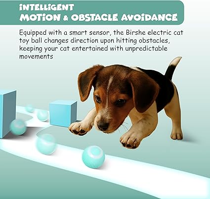 FUNFY Interaktiver Ball Hundespielzeug Aktivierter automatisch rollender Silikonball für Welpen Klein und Mittel | Smart Jumping Vibrating Automatic Moving Bouncing and Rotating Ball Keep Pet Busy