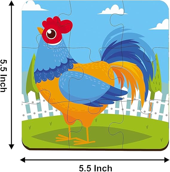 Webby 4-in-1-Holzpuzzle für Kinder Lernpuzzle-Set für Kleinkinder Fördert Gedächtnis, Konzentration, Form- und Farberkennung Umweltfreundliches Holz Sicheres und spannendes Spielzeug für Kinder ab 2 Jahren