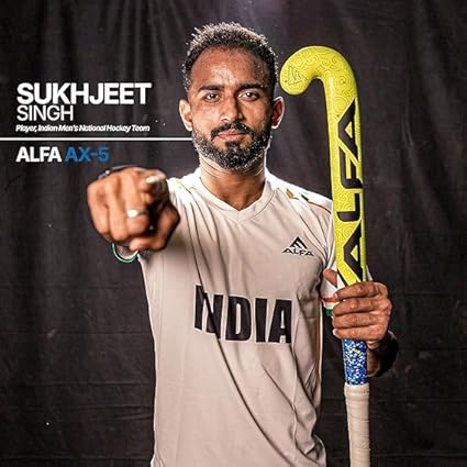 A L F A Unisex-Adult AX5 Hockey Stick, Fluorgelb, 36.5 Inches