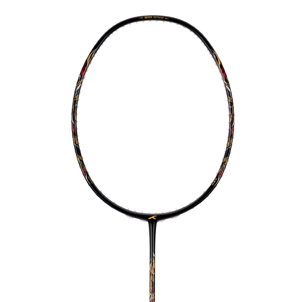 HUNDRED Battle 900-4U Badminton Racket with Graphite String and Complete Racket Cover (Black)