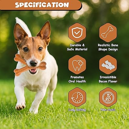 FUNFY Dog Chewing Y-Shape Bone Toy - Durable Flavored Nylon Chew Toy for Aggressive Chewers, Safe & Non-Toxic, Dental Care for Small and Medium Dogs