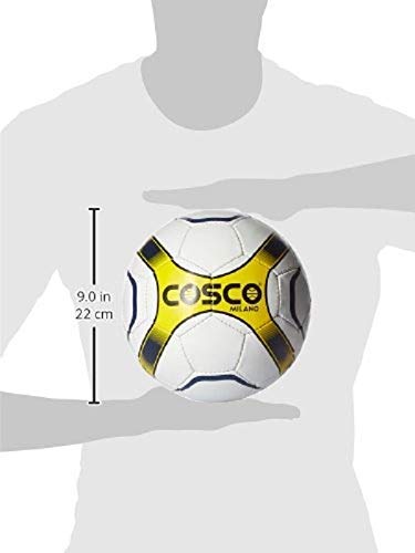 Cosco Milano Synthetik-Faser-Fußball, Größe 5 (Weiß/Blau/Schwarz)