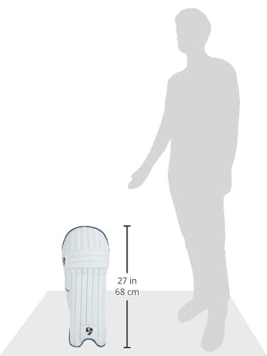 SG Litevate Batting Leg Guard für Männer & Jungen | Farbe: Weiß | Verschlusstyp: Haken und Schlaufen | Beinschutz für Cricket | Cricket-Sicherheitsausrüstung | Cricket-Pads | Batting Leg Armor