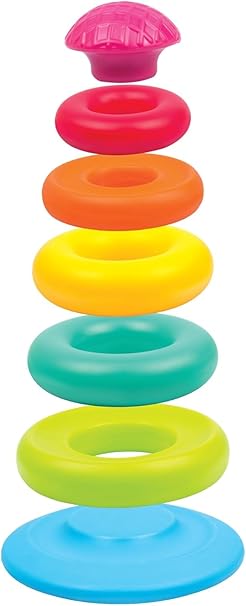 Giggles Funskool Stack A Ring, mehrfarbiges Stapelspielzeug mit 5 bunten Ringen, hilft beim Greifen, Schütteln und Stapeln, ab 12 Monaten, Spielzeug für Kleinkinder und Vorschulkinder