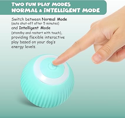 FUNFY Interaktiver Ball Hundespielzeug Aktivierter automatisch rollender Silikonball für Welpen Klein und Mittel | Smart Jumping Vibrating Automatic Moving Bouncing and Rotating Ball Keep Pet Busy