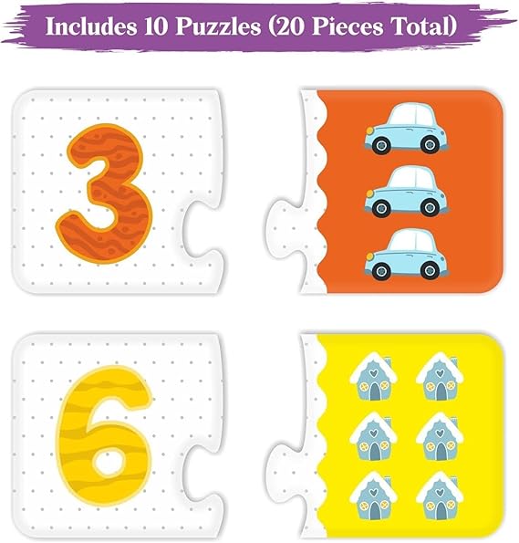 Webby Learning Pack Puzzle Lernspielzeug für Kinder Fördert die Gehirnfunktion, Konzentration und motorischen Fähigkeiten 10 bunte Puzzles – interaktives Lernen