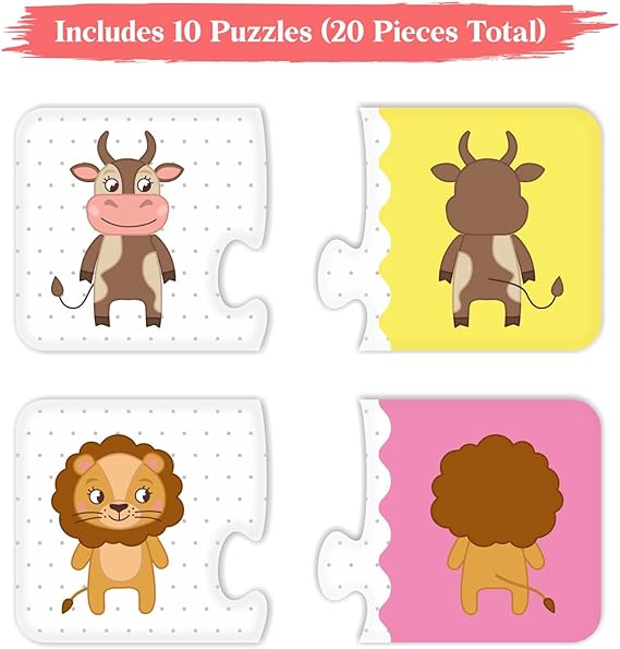 Webby Learning Pack Puzzle Lernspielzeug für Kinder Fördert die Gehirnfunktion, Konzentration und motorischen Fähigkeiten 10 bunte Puzzles – interaktives Lernen