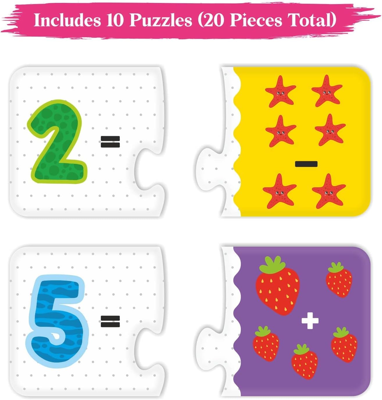 Webby Learning Pack Puzzle Lernspielzeug für Kinder Fördert die Gehirnfunktion, Konzentration und motorischen Fähigkeiten 10 bunte Puzzles – interaktives Lernen