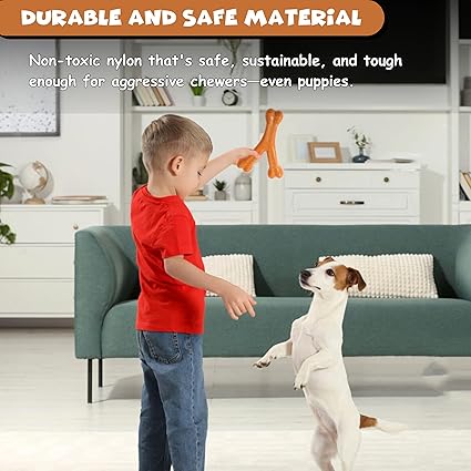 FUNFY Dog Chewing Y-Shape Bone Toy - Durable Flavored Nylon Chew Toy for Aggressive Chewers, Safe & Non-Toxic, Dental Care for Small and Medium Dogs