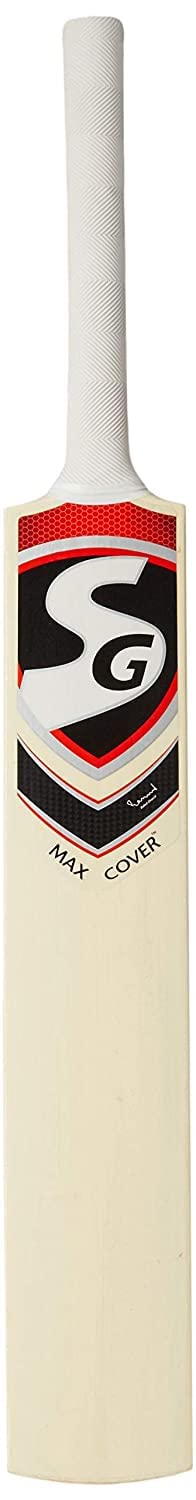 SG Max Cover Cricketschläger für Herren und Jungen (Beige) | Material: Kashmir Willow | Leichtgewicht | Free Cover | Spielfertig | Für Fortgeschrittene Spieler | Ideal für Lederball