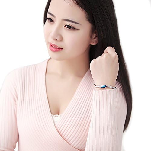 YouBella Silver Plated Style_3 Crystal Bracelet | Blue | Material: Brass | Fashionable art jewelry | For women & girls | Durable finish | Suitable for all occasions