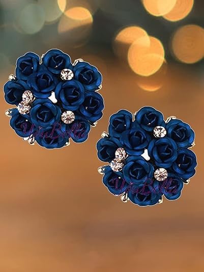 YouBella Jewelry for Women Earrings Crystal Rose Shape Floral Stud Earrings for Girls and Women