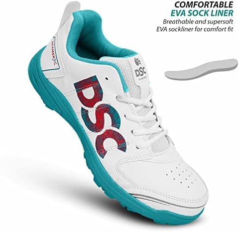 DSC Beamer X Cricket Schuhe | Farbe: Dark Cyan | Größe: 10UK/11US/44EU | Für Herren & Jungen | Material: Polyvinylchlorid | Leicht & sehr strapazierfähig | Langlebige Leistung