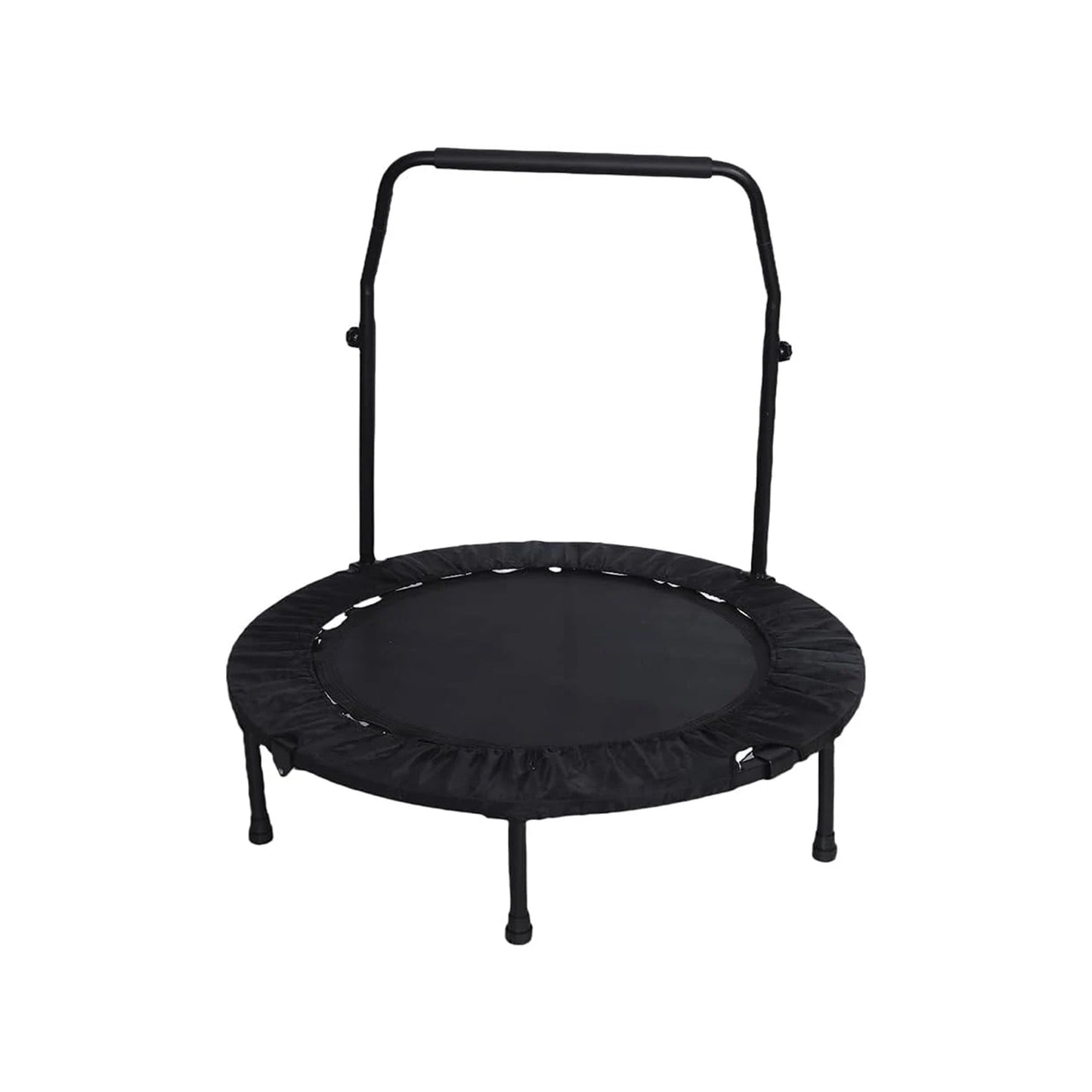 Endless 40” Foldable Mini Trampoline with Handle and Max. load 220 kg | Black & Red | Material: Alloy steel, nylon | Indoor and outdoor fitness workouts | Anti-slip | Perfect for aerobic exercises