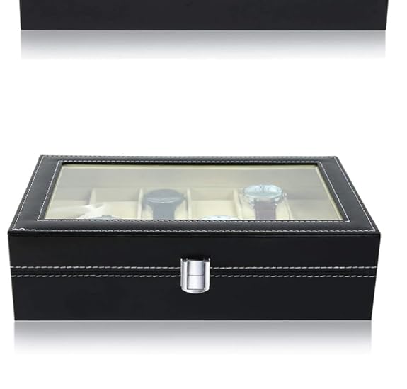 YouBella Jewelry and Watch Organizer Box for Men and Women Watch Case Holder Organizer Case with 12 Slots for Watches in PU Leather