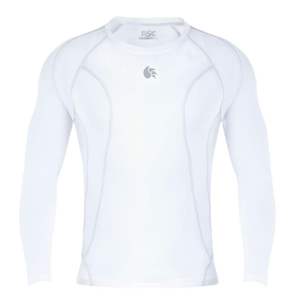 DSC Full Sleeve Compression Top Cricket T-Shirt (WHITE) | Lightweight | Comfortable | Stylish
