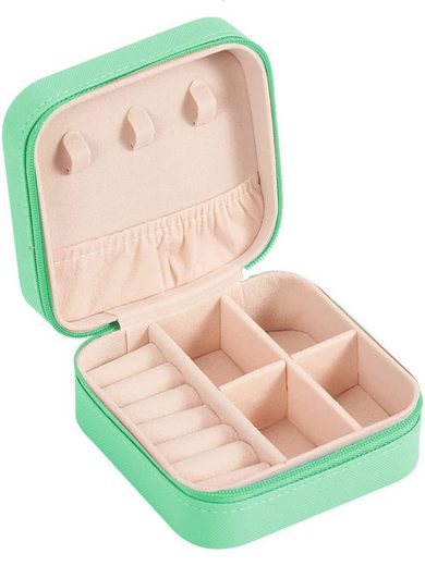 YouBella Jewellery Organiser PU Leder Zip Portable Storage Box Case mit Dividers Container für Ringe, Ohrringe, Halsketten, Home Organizer, Einheitsgröße, Kunstleder