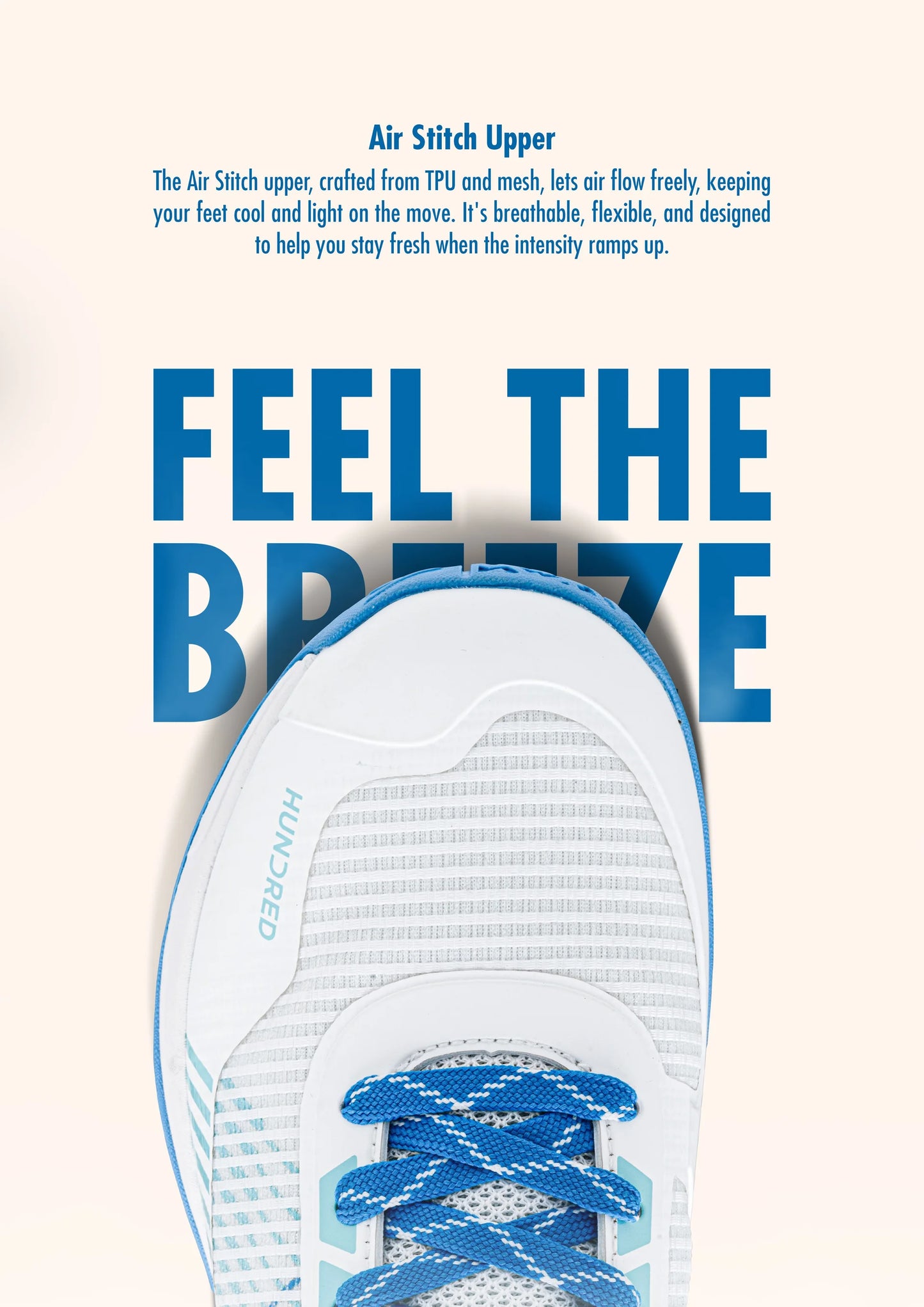 Hundred BEAST MAX Badminton Shoe (White/Blue)