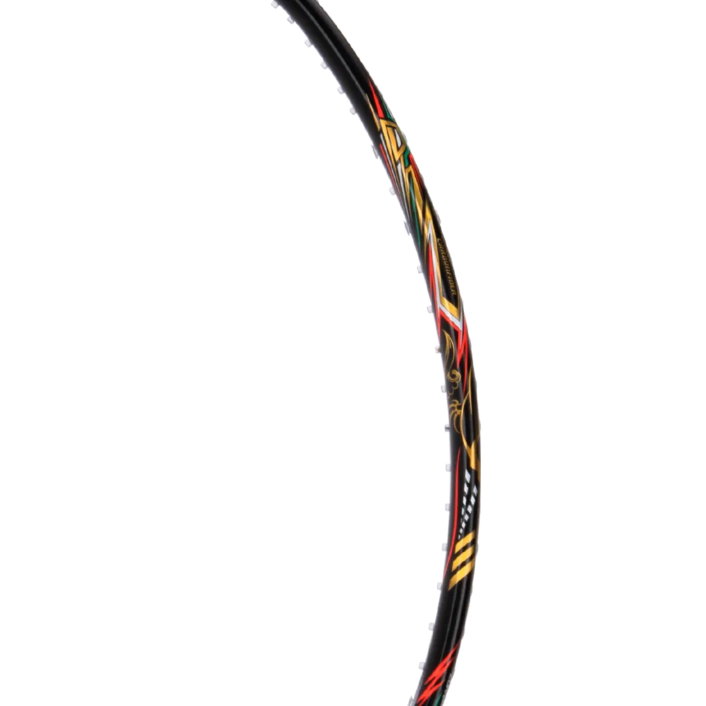 Hundred BATTLE 700 Badminton Racket, 4U, Anthracite/Gold/Orange