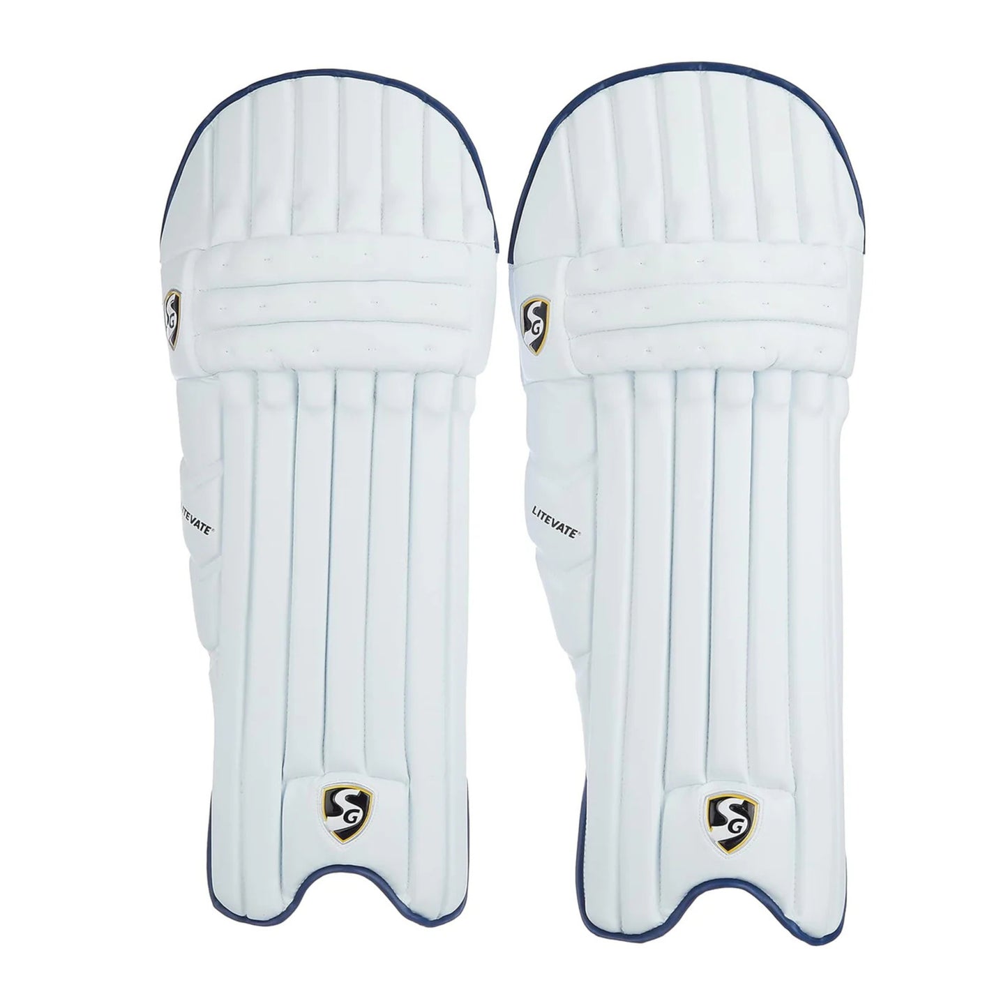 SG Litevate Batting Leg Guard für Männer & Jungen | Farbe: Weiß | Verschlusstyp: Haken und Schlaufen | Beinschutz für Cricket | Cricket-Sicherheitsausrüstung | Cricket-Pads | Batting Leg Armor