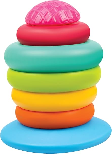 Giggles Funskool Stack A Ring, mehrfarbiges Stapelspielzeug mit 5 bunten Ringen, hilft beim Greifen, Schütteln und Stapeln, ab 12 Monaten, Spielzeug für Kleinkinder und Vorschulkinder