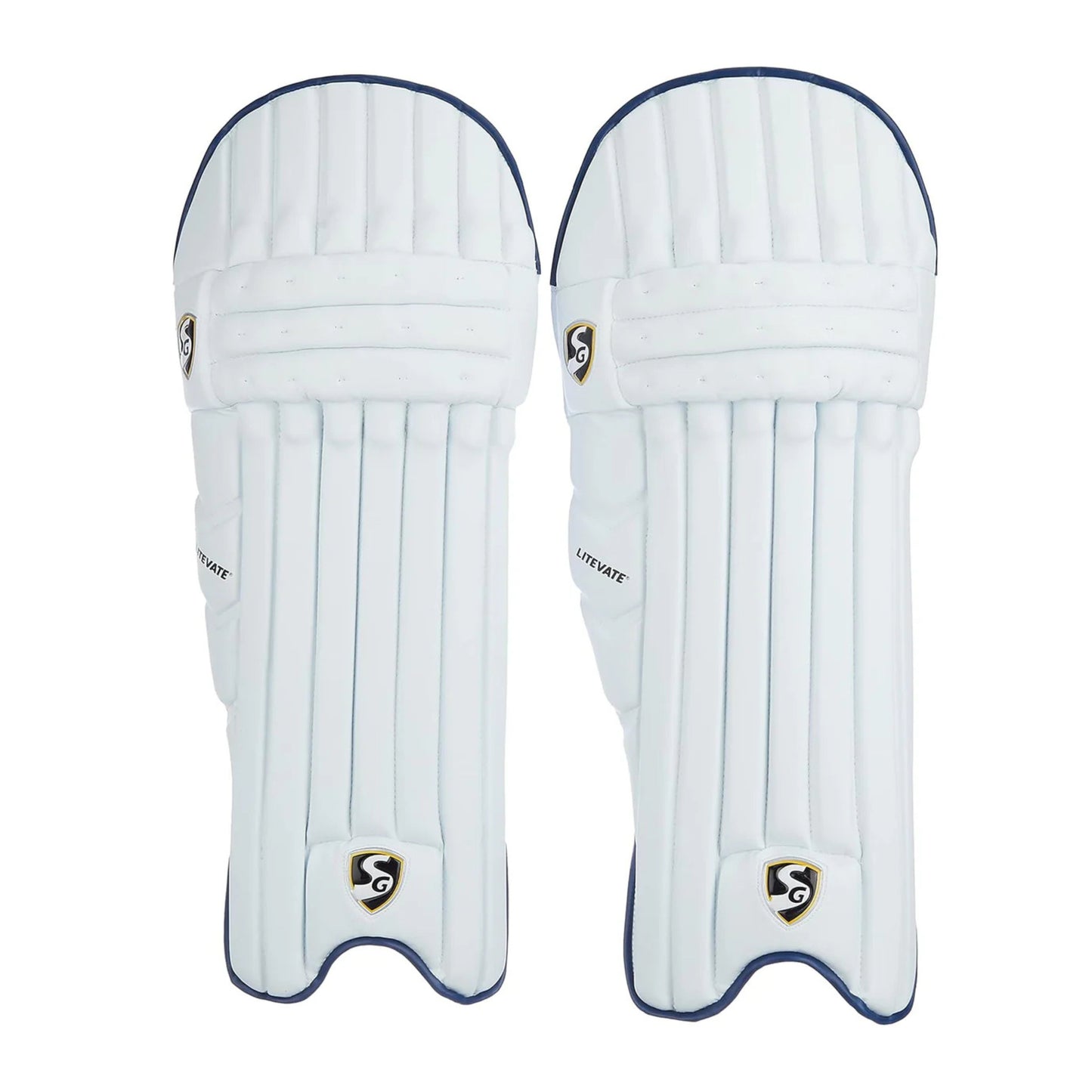 SG Litevate Batting Leg Guard für Männer & Jungen | Farbe: Weiß | Verschlusstyp: Haken und Schlaufen | Beinschutz für Cricket | Cricket-Sicherheitsausrüstung | Cricket-Pads | Batting Leg Armor