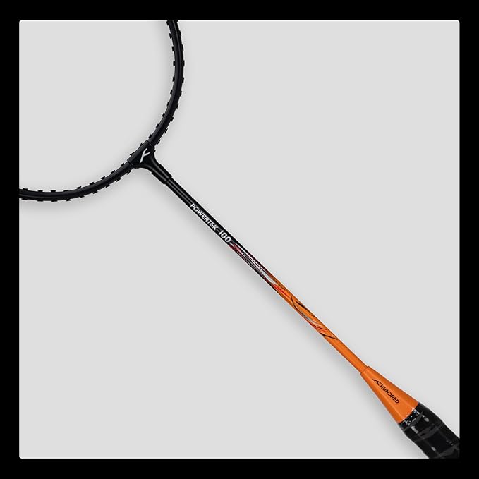 HUNDRED Powertek 100 (set of 2) full-string badminton racket (size: standard, grip size: G5) | Stringing | Material: aluminum | Maximum tension: 16-18lbs | for advanced players