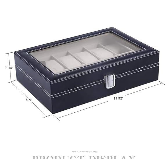 YouBella Jewelry and Watch Organizer Box for Men and Women Watch Case Holder Organizer Case with 12 Slots for Watches in PU Leather