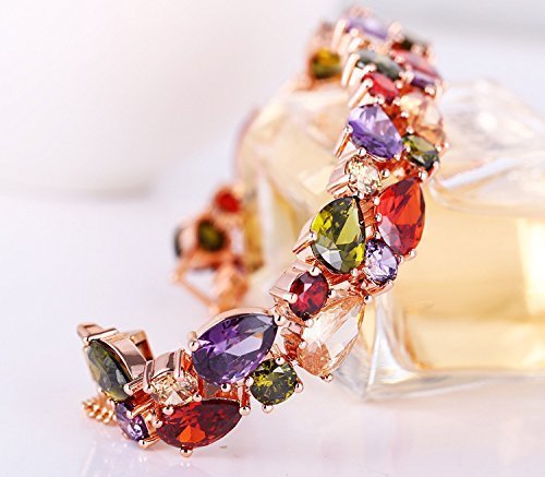 YouBella AAA Schweizer Zirkon-Kristall-Armband | Roségold | Mehrfarbig | Material: Kristall, Messing | Modischer Kunstschmuck | Für Frauen und Mädchen | Langanhaltendes Finish | Geeignet für alle Gelegenheiten