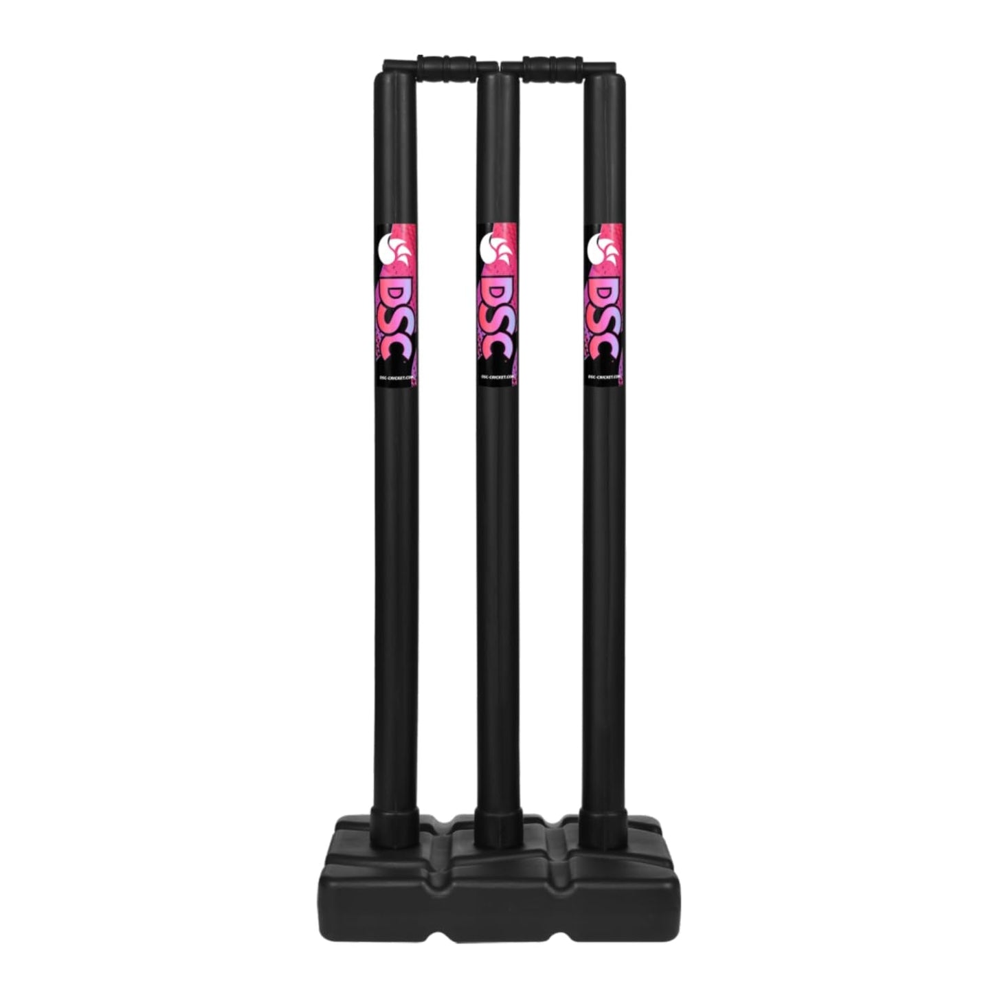 DSC Plastic Cricket Stump Set with 3 Stumps, 2 Bails and 1 Base, Men's Size