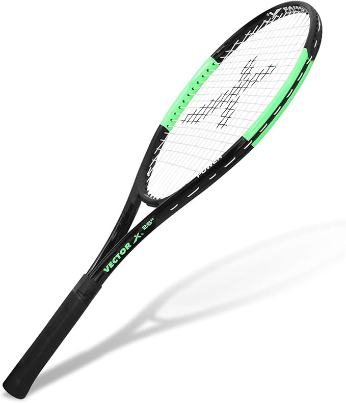 Vector X Vxt 520 Strung tennis racket | Color: Blue & White | Size: 26 inch | For men & boys | Material: Aluminum | Super light & easy to swing | Handle size - 4 3/8