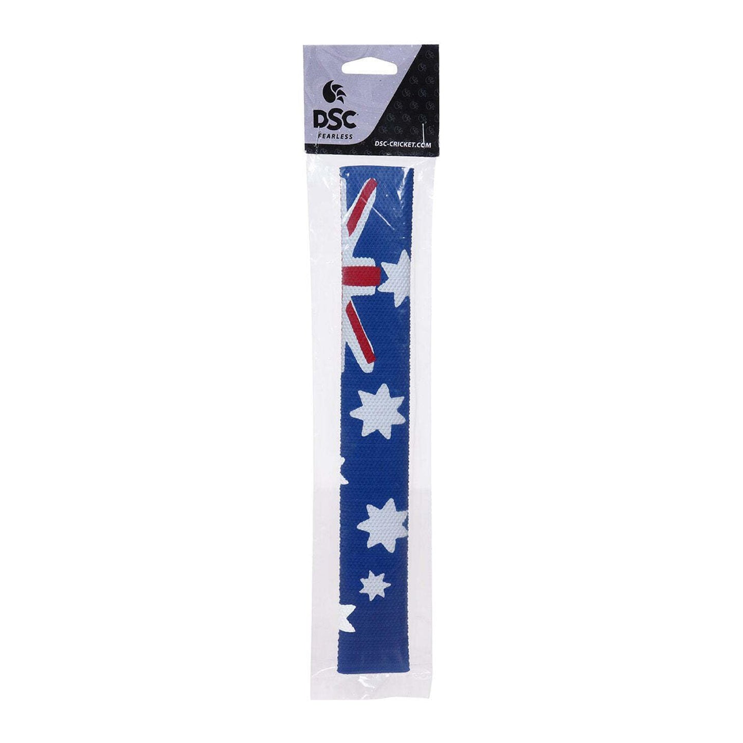 DSC Australian Flag Cricket Bat Grip | Farbe: Blau & Rot | Größe: Standard | Packung mit 1 Stück | Material: Gummi | Verbesserte Kontrolle | Langlebige Leistung | Einfache Installation | Verwendung für alle Spieler