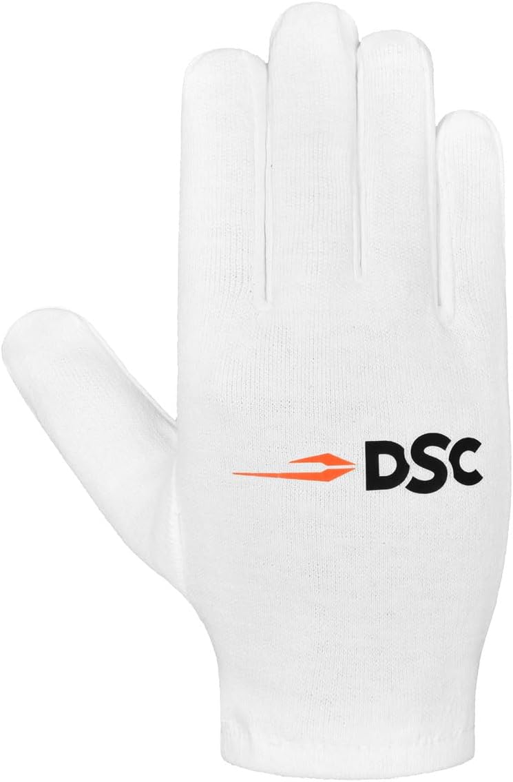 DSC Motion Cricket Innenhandschuhe ( Weiß, Jugend) | Material: Baumwolle | Für Batting und Fielding | Schnellere Schweißabsorption | Besserer Grip über den Ball