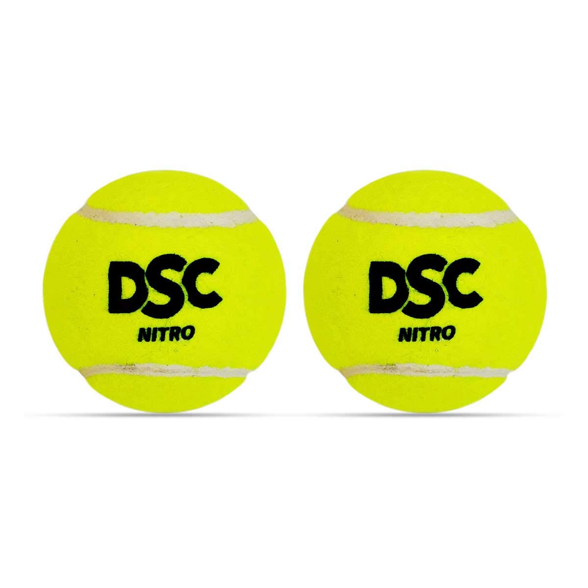 DSC Nitro Heavy Rubber Tennisball (2er-Pack) | Premium Außenfilz für höhere Haltbarkeit | Nähte aus Gummi | Ideal für Anfänger geeignet