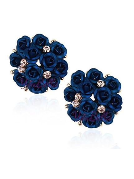 YouBella Jewelry for Women Earrings Crystal Rose Shape Floral Stud Earrings for Girls and Women