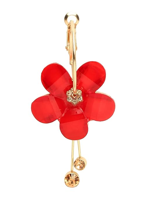 YouBella Floral Drop Earrings | Gold plattiert | Material: Messing | Modischer Kunstschmuck | Für Frauen & Mädchen | Perfekt für besondere Anlässe und Bürokleidung | Für Geschenke & Hochzeiten