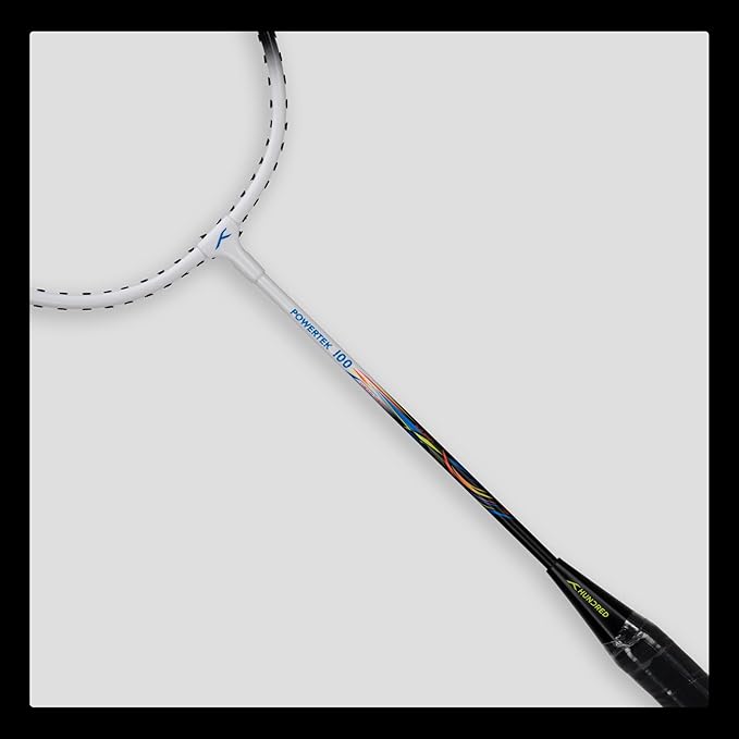 HUNDRED Powertek 100 (set of 2) full-string badminton racket (size: standard, grip size: G5) | Stringing | Material: aluminum | Maximum tension: 16-18lbs | for advanced players