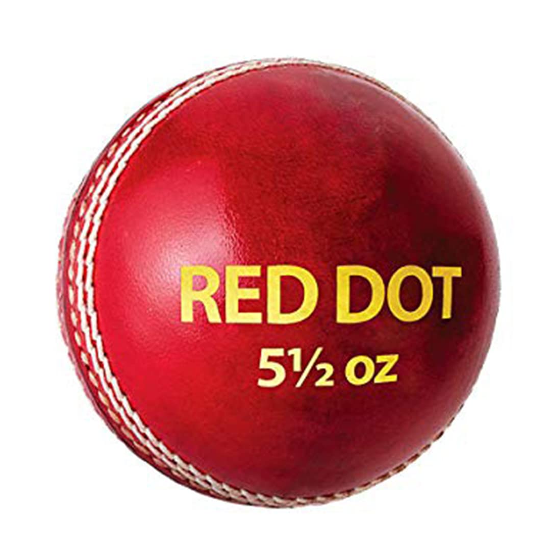 DSC Red Dot Leder Cricket Ball | Wasserdichtes Leder Ball | Geeignet für Praxis Spiel | Turnier Spiel | Top Qualität Kork