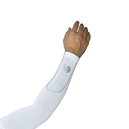 DSC Compression Arm Sleeve | Weiß | Größe: Medium | Unisex | Sonnenschutz | Perfekt für Outdoor- und Sportaktivitäten | Performance Stretch & Feuchtigkeitsabtransport