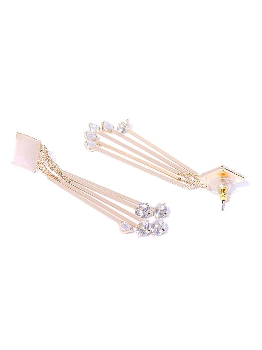 YouBella Butterfly Design Vergoldete Dangler Weiße Ohrringe | Modischer und schöner künstlicher Schmuck | Ohrringe für Frauen und Mädchen | Perfekt für besondere Anlässe | Zum Verschenken und zur Hochzeit
